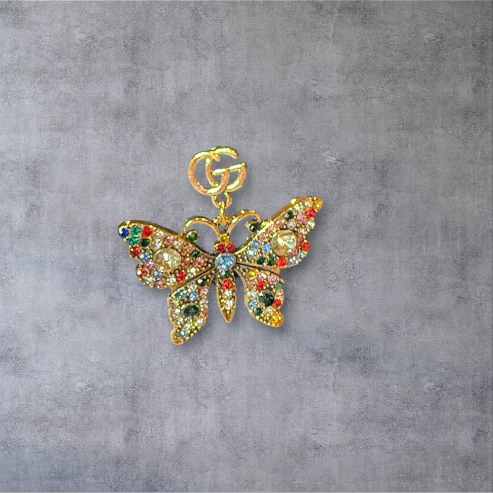 Upcycled Gucci Colorful Butterfly Earrings - Picture 3 of 4